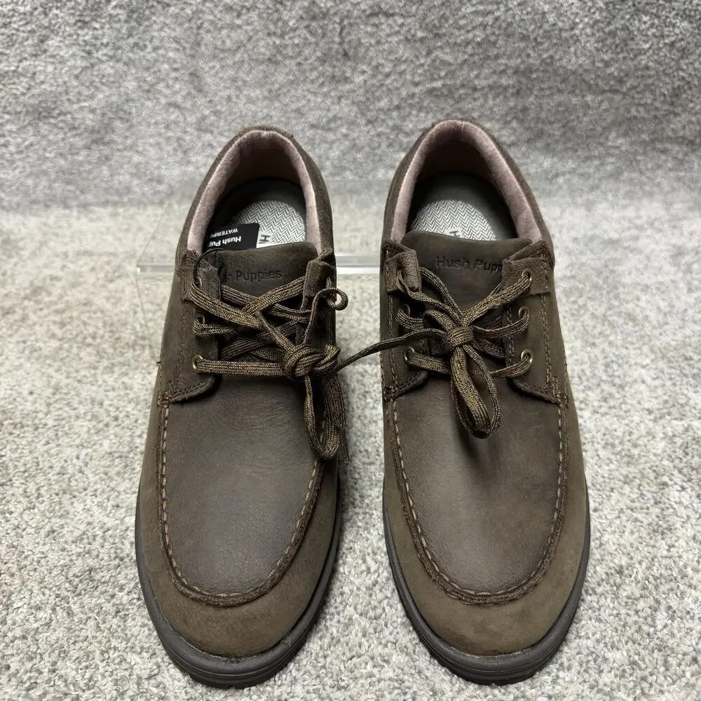 Hush Puppies Shoes Mens Size 9 Brown Leather Waterproof Moc Vibram HMP1991-201